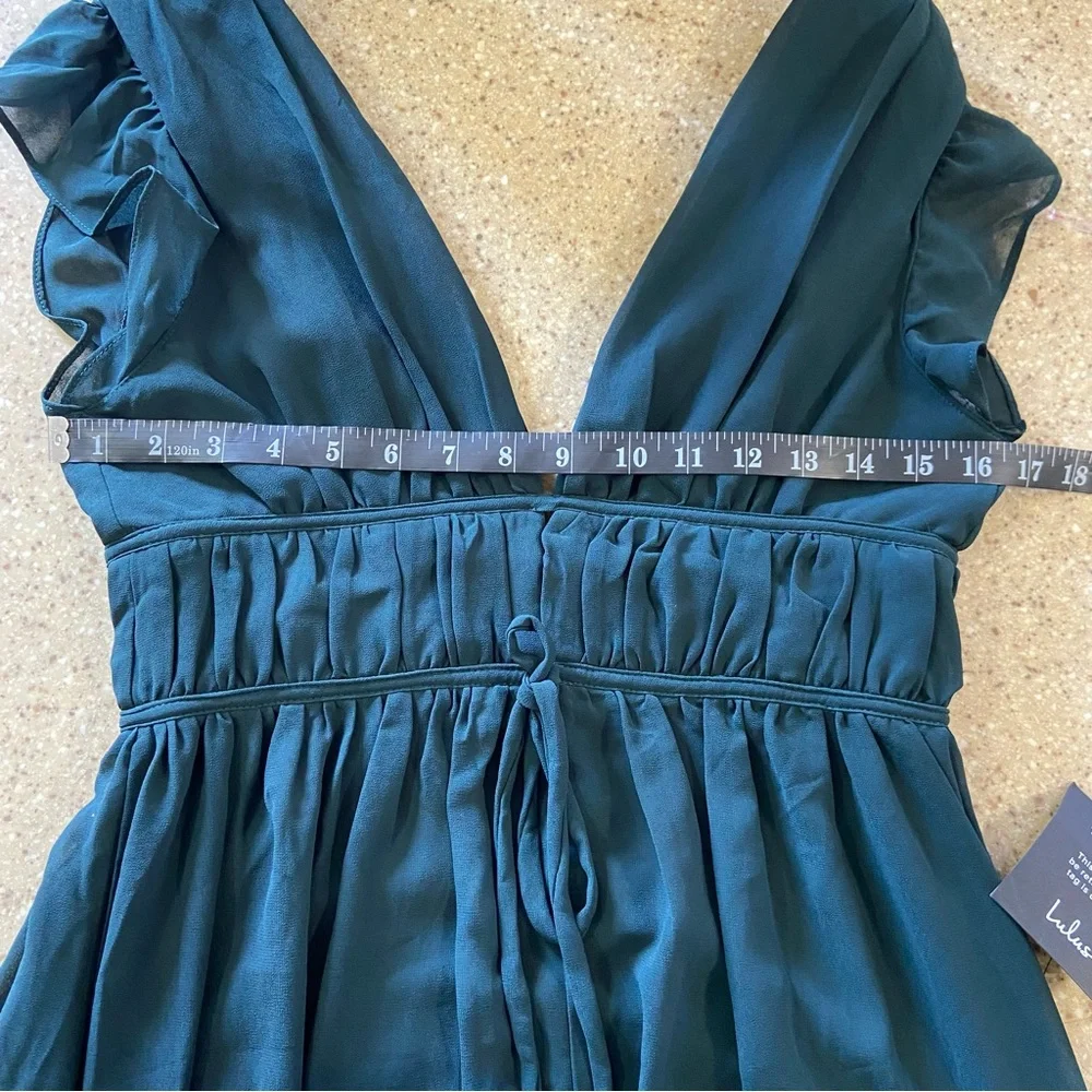 Lulus I'm All Yours Emerald Green Ruffled Maxi Dress - Picture 4 of 14